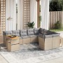 Garden sofa set with beige cushions, 10 pieces, synthetic rattan by , Garden sets - Ref: Foro24-3271017, Price: 686,18 €, Dis...