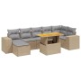 Garden sofa set with beige cushions, 8 pieces, PE rattan by , Garden sets - Ref: Foro24-3275936, Price: 597,81 €, Discount: %