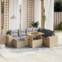 Garden sofa set with beige cushions, 8 pieces, PE rattan by , Garden sets - Ref: Foro24-3275943, Price: 624,47 €, Discount: %