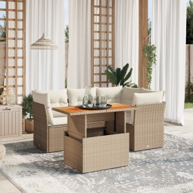 Garden sofa set with 5-piece synthetic rattan beige cushions by , Garden sets - Ref: Foro24-3270813, Price: 488,22 €, Discoun...