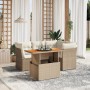 Set Gartensofas mit Kissen 5 Stück synthetisches Rattan beige von , Gartensets - Ref: Foro24-3270813, Preis: 485,99 €, Rabatt: %