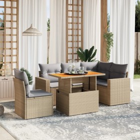 Set Gartensofas mit Kissen 6 Stück synthetisches Rattan beige von , Gartensets - Ref: Foro24-3271318, Preis: 466,90 €, Rabatt: %