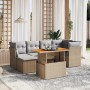 Set aus 7-teiligen Gartensofas und Kissen, synthetisches Rattan, beige von , Gartensets - Ref: Foro24-3270940, Preis: 486,03 ...