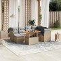 Garden sofa set with beige cushions, 8 pieces, PE rattan by , Garden sets - Ref: Foro24-3270954, Price: 555,40 €, Discount: %