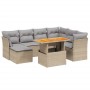 Garden sofa set with beige cushions, 8 pieces, PE rattan by , Garden sets - Ref: Foro24-3270954, Price: 555,40 €, Discount: %