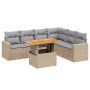 Set of 7-piece garden sofas and beige synthetic rattan cushions by , Garden sets - Ref: Foro24-3271332, Price: 551,08 €, Disc...