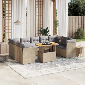 Garden sofa set with beige cushions, 10 pieces, synthetic rattan by , Garden sets - Ref: Foro24-3270996, Price: 696,49 €, Dis...