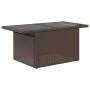 Mesa de jardín superficie vidrio ratán PE marrón 100x55x73 cm de , Mesas de jardín - Ref: Foro24-366208, Precio: 110,36 €, De...