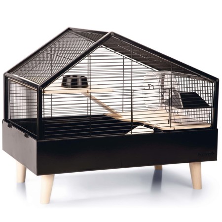 Beezteez Ayaz rodent cage black metal 58x38x46 cm by Beeztees, Cages and habitats for small animals - Ref: Foro24-431698, Pri...