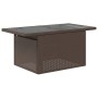 Mesa de jardín superficie vidrio ratán PE marrón 100x55x73 cm de , Mesas de jardín - Ref: Foro24-366208, Precio: 110,36 €, De...