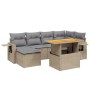 Set of 7-piece garden sofas and beige synthetic rattan cushions by , Garden sets - Ref: Foro24-3271857, Price: 509,72 €, Disc...