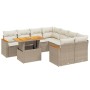 Set de sofás de jardín 9 pzas con cojines ratán sintético beige de , Conjuntos de jardín - Ref: Foro24-3273004, Precio: 730,9...