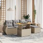 Garden sofa set with 6-piece synthetic rattan beige cushions by , Garden sets - Ref: Foro24-3275810, Price: 472,37 €, Discoun...