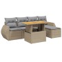 Garden sofa set with 6-piece synthetic rattan beige cushions by , Garden sets - Ref: Foro24-3275810, Price: 472,37 €, Discoun...