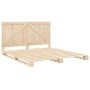 Solid pine wood bed frame with headboard 180x200 cm by , Beds and slatted bases - Ref: Foro24-3281554, Price: 224,61 €, Disco...