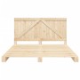 Solid pine wood bed frame with headboard 180x200 cm by , Beds and slatted bases - Ref: Foro24-3281554, Price: 224,61 €, Disco...