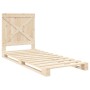 Solid pine wood bed frame with headboard 90x200 cm by , Beds and slatted bases - Ref: Foro24-3281568, Price: 139,99 €, Discou...