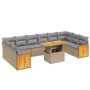 Set von 11-teiligen Gartensofas mit beigen Kissen aus synthetischem Rattan von , Gartensets - Ref: Foro24-3274132, Preis: 817...