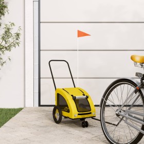 Yellow Oxford fabric iron pet bicycle trailer by , pet strollers - Ref: Foro24-93973, Price: 98,99 €, Discount: %