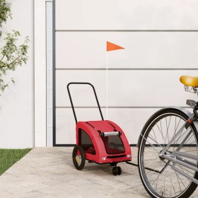 Bicycle pet trailer, iron frame, red Oxford fabric by , pet strollers - Ref: Foro24-93971, Price: 94,99 €, Discount: %