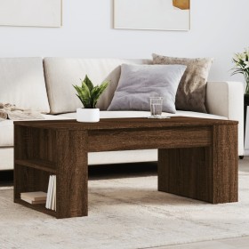 Engineered wood brown oak coffee table 102x55x42 cm by , Coffee table - Ref: Foro24-831860, Price: 74,77 €, Discount: %