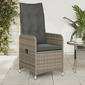 Sillón reclinable de jardín con cojines ratán sintético gris de , Sillas de jardín - Ref: Foro24-365682, Precio: 141,61 €, De...