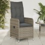 Reclining garden armchair with gray synthetic rattan cushions by , Garden chairs - Ref: Foro24-365682, Price: 141,61 €, Disco...