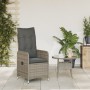 Reclining garden armchair with gray synthetic rattan cushions by , Garden chairs - Ref: Foro24-365682, Price: 141,61 €, Disco...