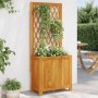 Planter with lattice and solid acacia shelf 55x29.5x132 cm by , Pots and planters - Ref: Foro24-364900, Price: 66,60 €, Disco...