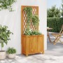 Planter with lattice and solid acacia shelf 55x29.5x132 cm by , Pots and planters - Ref: Foro24-364900, Price: 66,60 €, Disco...