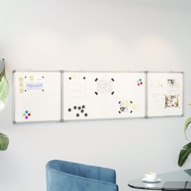 Folding magnetic whiteboard aluminum 200x50x1.7 cm by , Exhibition panels - Ref: Foro24-4005367, Price: 57,99 €, Discount: %