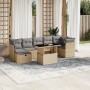 Garden sofa set with 8 pieces of synthetic beige rattan and cushions. by , Garden sets - Ref: Foro24-3274669, Price: 571,34 €...