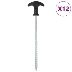 Clavijas para tienda 24 uds acero galvanizado 20 cm Ø7 mm de , Accesorios para tiendas de campaña - Ref: Foro24-4009319, Prec...