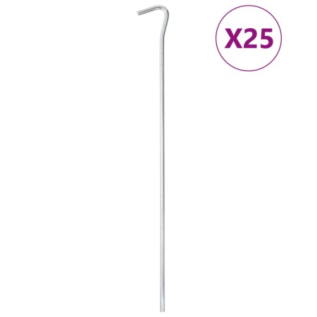 Clavijas para tienda 25 uds acero galvanizado 30 cm Ø7 mm de , Accesorios para tiendas de campaña - Ref: Foro24-4009327, Prec...