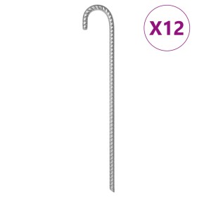 Clavijas para tienda 12 uds acero galvanizado 41,5 cm Ø12 mm de , Accesorios para tiendas de campaña - Ref: Foro24-4009344, P...