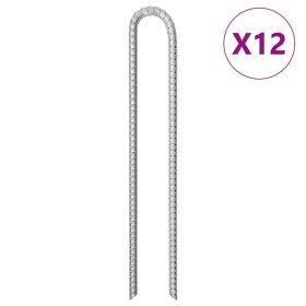 U-förmige Heringe 12 Stk. Stahl verzinkt 41,5cm Ø12mm von , Zeltzubehör - Ref: Foro24-4009350, Preis: 59,99 €, Rabatt: %