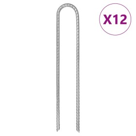 Clavijas de tienda forma U 12 uds acero galvanizado 30 cm Ø7 mm de , Accesorios para tiendas de campaña - Ref: Foro24-4009346...