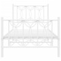 Metal bed frame with white headboard and footboard 75x190 cm by , Beds and slatted bases - Ref: Foro24-376185, Price: 80,66 €...