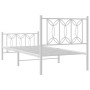 Metal bed frame with white headboard and footboard 75x190 cm by , Beds and slatted bases - Ref: Foro24-376185, Price: 80,66 €...