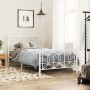 Metal bed frame with white headboard and footboard 107x203 cm by , Beds and slatted bases - Ref: Foro24-376191, Price: 93,52 ...