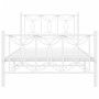 Metal bed frame with white headboard and footboard 107x203 cm by , Beds and slatted bases - Ref: Foro24-376191, Price: 93,52 ...