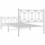 Metal bed frame with white headboard and footboard 107x203 cm by , Beds and slatted bases - Ref: Foro24-376191, Price: 93,52 ...