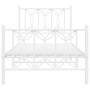 Metal bed frame with white headboard and footboard 90x190 cm by , Beds and slatted bases - Ref: Foro24-376187, Price: 86,08 €...