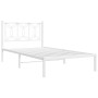 Metal bed frame with white headboard 100x200 cm by , Beds and slatted bases - Ref: Foro24-376172, Price: 79,99 €, Discount: %