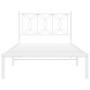 Metal bed frame with white headboard 100x200 cm by , Beds and slatted bases - Ref: Foro24-376172, Price: 79,99 €, Discount: %