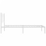 Metal bed frame with white headboard 100x200 cm by , Beds and slatted bases - Ref: Foro24-376172, Price: 79,99 €, Discount: %