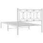 Metal bed frame with white headboard 100x200 cm by , Beds and slatted bases - Ref: Foro24-376172, Price: 79,99 €, Discount: %