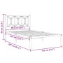 Metal bed frame with white headboard 100x200 cm by , Beds and slatted bases - Ref: Foro24-376172, Price: 79,99 €, Discount: %