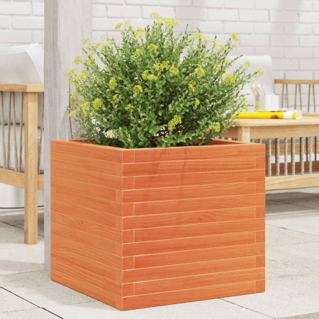 Outdoor planter made of solid pine wood, brown wax finish, 50x50x46 cm by , Pots and planters - Ref: Foro24-3282406, Price: 1...