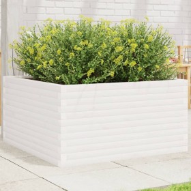 Jardinera de madera maciza de pino blanca 90x90x46 cm de , Maceteros y jardineras - Ref: Foro24-3282425, Precio: 198,99 €, De...